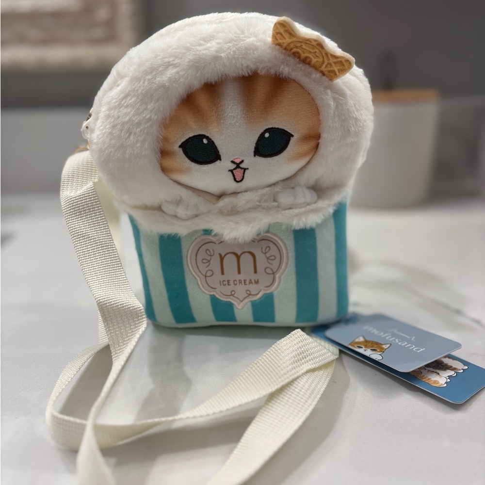 Miniso mofusand Ice Cream Collection Plush Crossbody Bag One Size - RARE